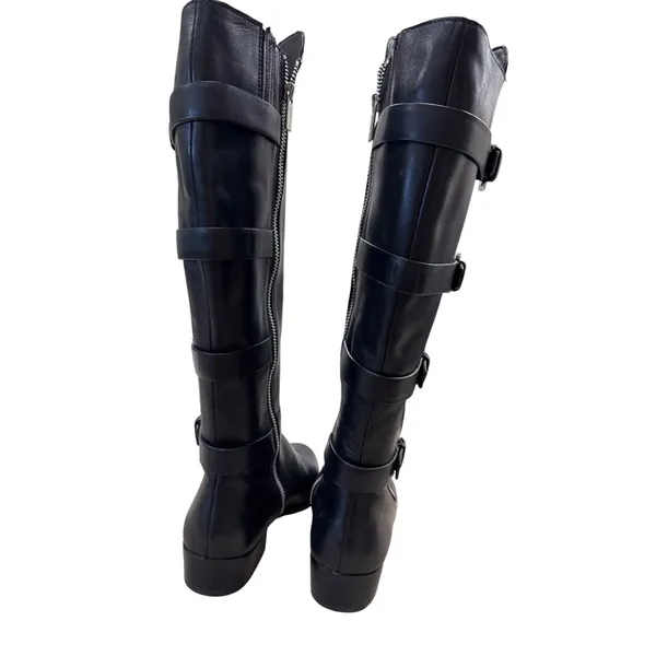 Michael Kors Womens Black Leather Knee High Boots 7M SKU 7167 - Image 9