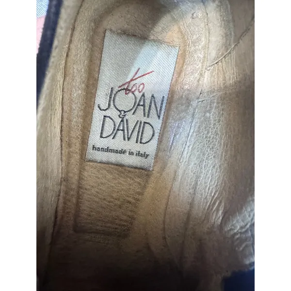 Joan & David Too Black Suede Block Heel Loafers Handmade Italy Vibram Sole 7.5M - Image 7