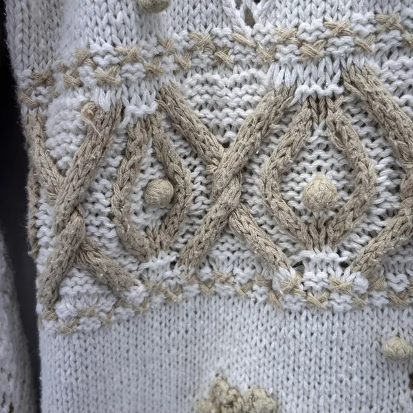 Express Vintage Fair Isle Sweater Cream Medium‎ - Image 13