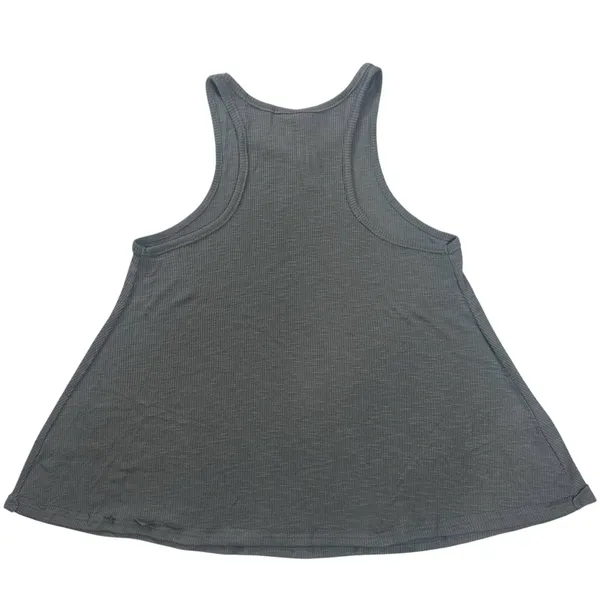 Free People Ribbed Swing Tank Gray Flowy Flare Stretch Casual Top Size XS - Image 5