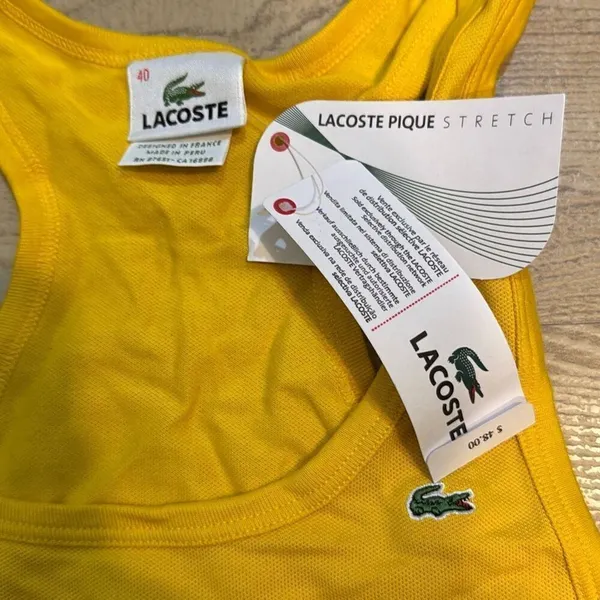NWT Lacoste women’s yellow tank top size‎ 40 / medium - Image 2
