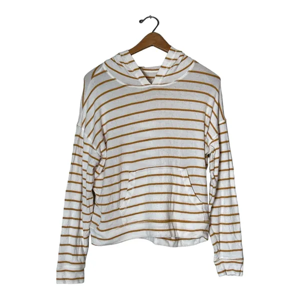 American Eagle Yellow White Striped Soft 6‎ for $36 Sexy Plush Hoodie Top - Image 8