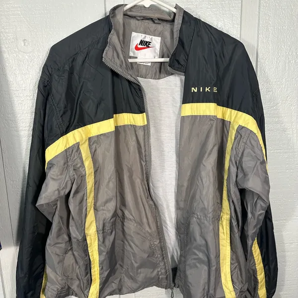 Nike Vintage Spell Out Striped Zip Up Jacket Size Large EUC - Image 3