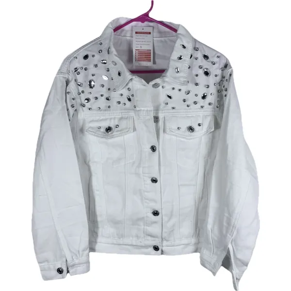 NWT Women’s White Jean Jacket Embellished Western Trucker‎ - Small - Image 7