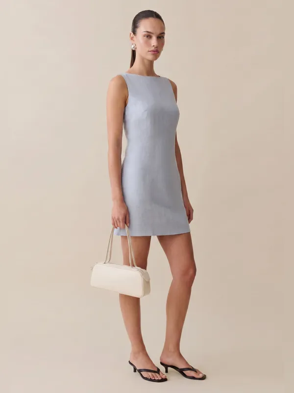 NWT Lauren Linen Dress size Medium M Light Blue mini o.p.t Few Moda - Image 3