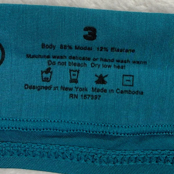CUUP The Plunge Mesh Bra 32B and Thong Size 3 Set‎ Turquoise Teal NWT - Image 15