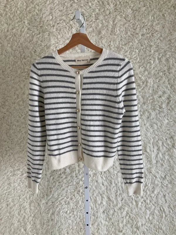MAY BERRIES WOMEN'S SOFT STRIPED CARDIGAN~SIZE SMALL - Image 4