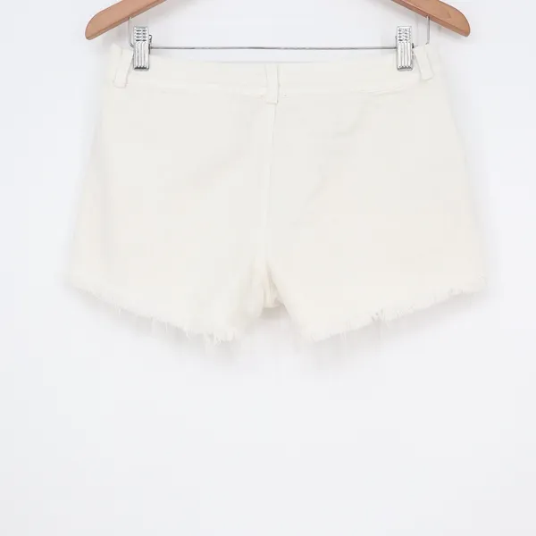 Aerie White Distressed Denim Shorts Frayed Raw Hem XS - Image 5