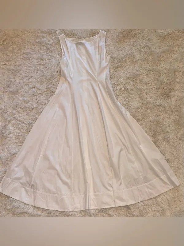 NEW Polo Ralph Lauren Paneled Cotton Button-Up Midi White Dress sz 2 - Image 6