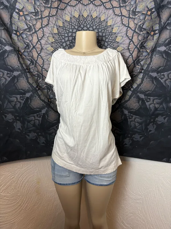 white lightweight plain summer blouse / top Size 28W - Image 5