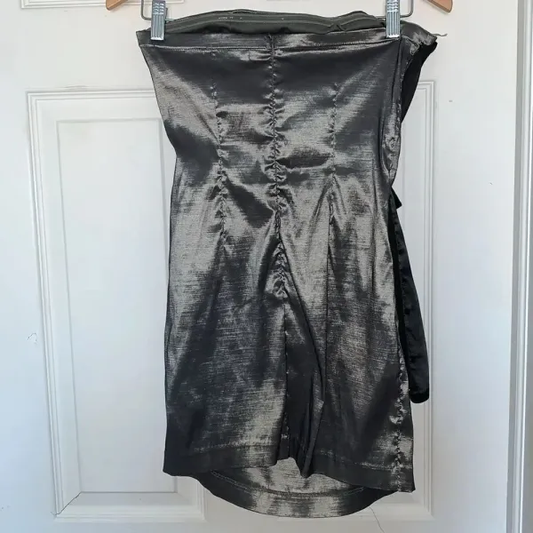 Cray Silver Black Strapless Bow Dress Size M - Image 3