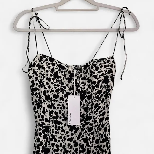 NEW Reformation Saskia rocky animal print spotted mini dress | small maximalist - Image 4