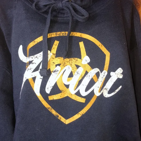 Ariat REAL Shield Logo Hoodie navy eclipse large NWOT country cowgirl western​​ - Image 5