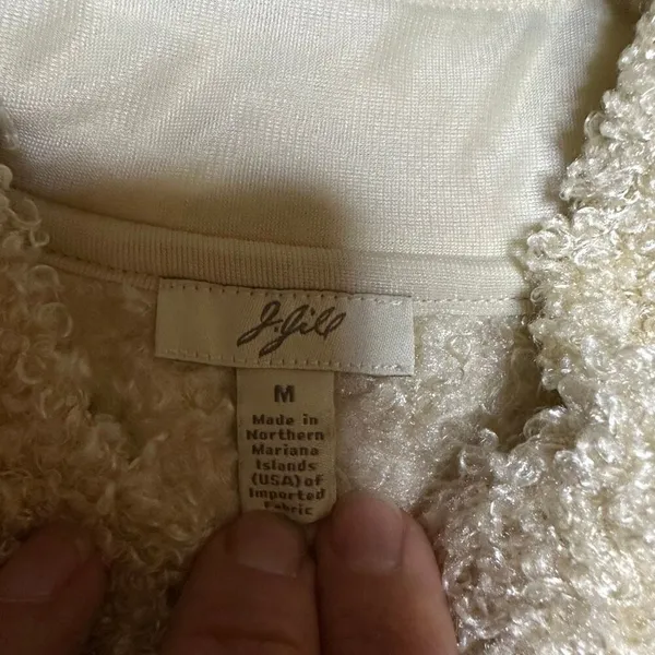 J. Jill teddy fuszy sherpa vest medium - Image 4