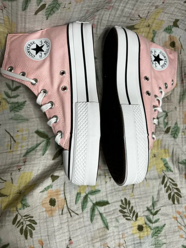 Converse Chuck Taylor Hi Lift Platform High Top Pink Sneakers - Image 3