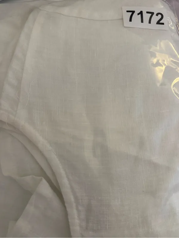 Bryn‎ Walker Fran Light Linen Round Neck Ruffle 3/4 Bell Sleeve High-Low Top - Image 8