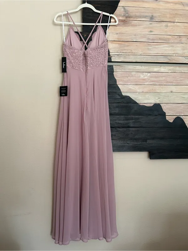 Lulus Madalyn Dusty Lavender Lace Maxi Dress Lace Bodice Spaghetti Strap - Image 7
