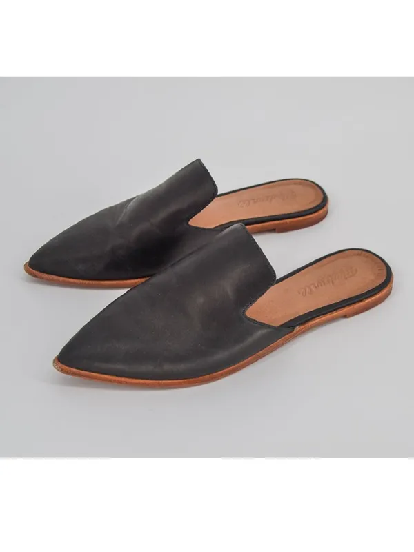 Madewell Gemma Mule Pointed Toe Leather Slide True Black 8.5 - Image 5