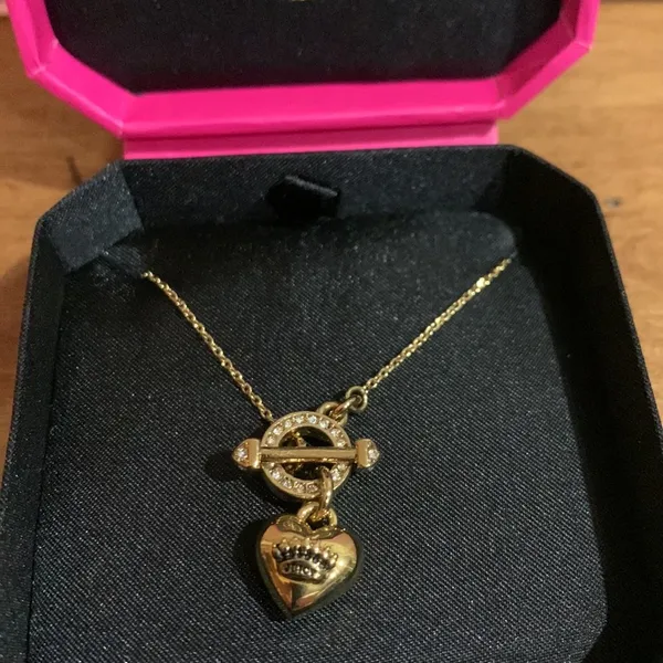 Juicy Couture Gold Medium Puffy Heart Necklace - Image 3