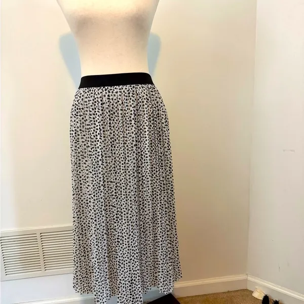 Rachel Zoe Black and White leopard print Skirt sz L - Image 3