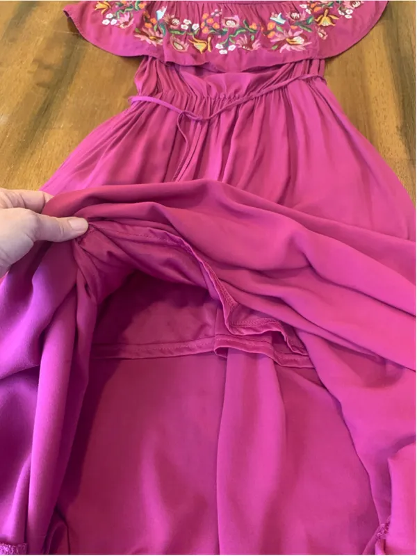 Davi & Dani Embroidered Maxi Dress Pink Size S - Image 5