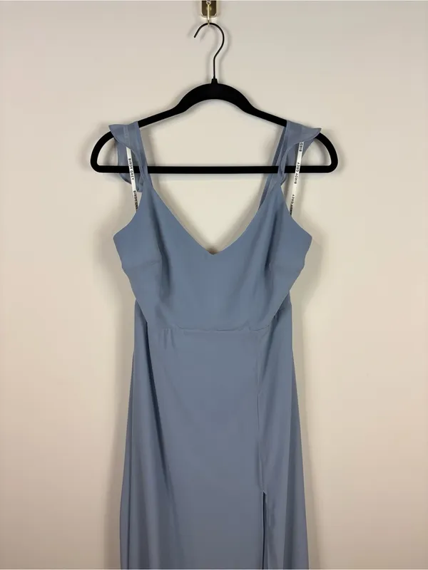 Birdy Grey Doris Dress Chiffon Dusty Blue Women’s Size Large Bridesmaid Maxi - Image 4