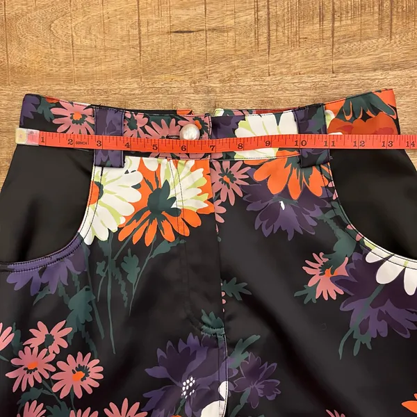 STAUD Austin Pants Size 4 Satin Floral‎ Bloom Flares Black Daisy Retro Festival - Image 10