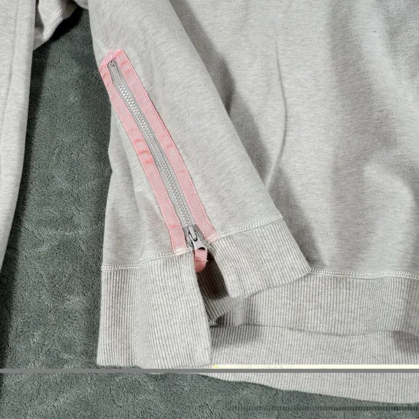 Lululemon Rejuvenate Pullover Sweatshirt Ivory Cream Pink Side Zip Top Women's 6 - Image 10