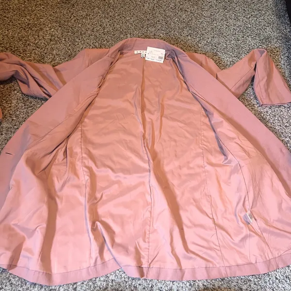 HYFVE Long Line Blazer Mauve Pink Single‎ Button Lightweight Jacket Size S - Image 6