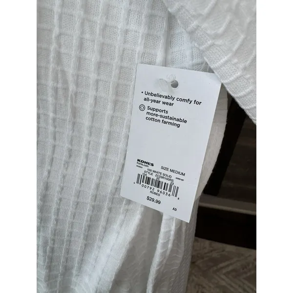 Croft and Barrow Robe Size M White Waffle NWT Women’s - Image 7