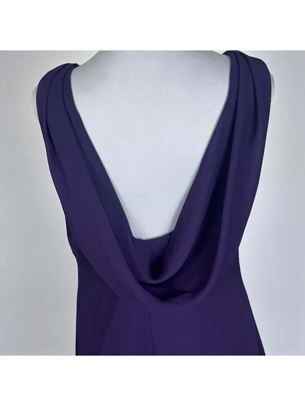Rhapsody Purple Sleeveless Formal Gown with Beaded Bodice – Size M - Image 7