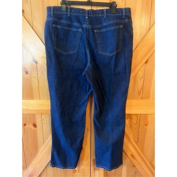 Land’s End Womens Sz 18 Dark Wash Blue Jeans Straight Leg Denim (1491) - Image 3