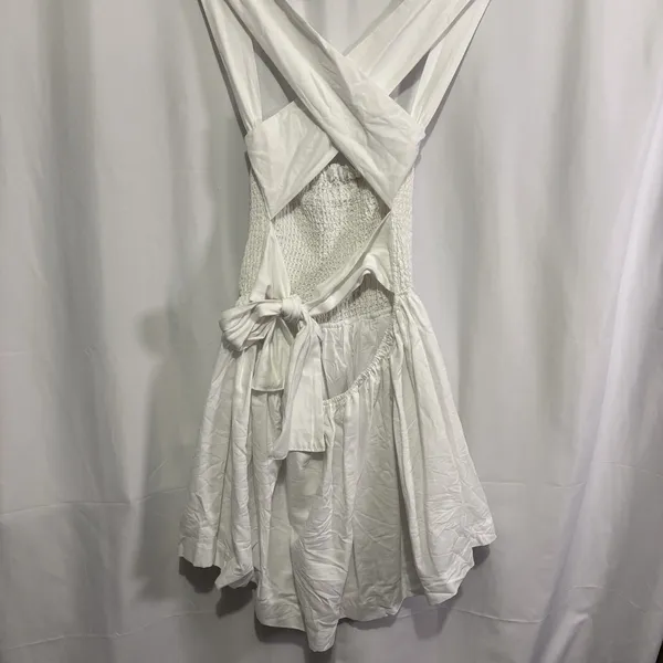 Peppermayo White European Towns Linen Dress US 10 Romantic Coquette Soft Girl - Image 8