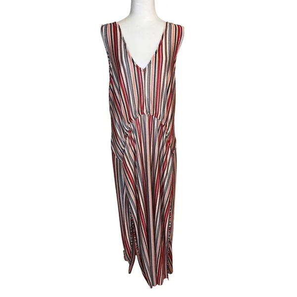 Zara Trafaluc Maxi Dress Womens S Multi-Color‎ Striped Knit Boho Beach Summer - Image 2