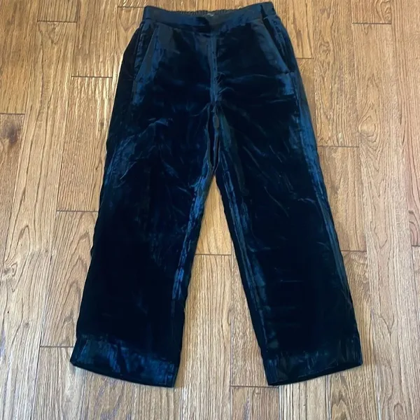J.Crew velvet black high rise pull on pants size 2 - Image 11