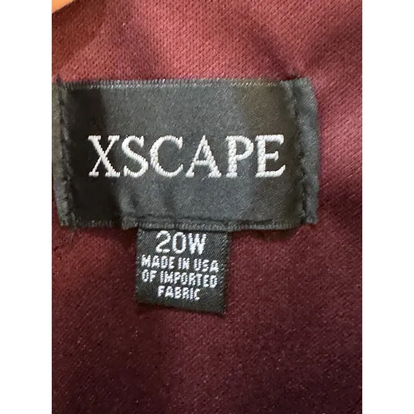 Xscape Andie Off the Shoulder‎ Ruffle Taffeta Gown Size 20W Wine - Image 8