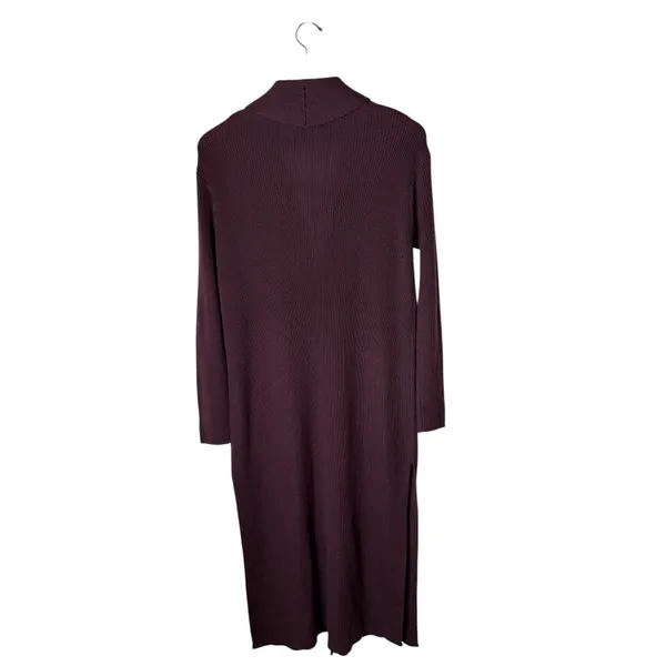 UGG Sweater Women Small Plum Purple‎ Wool Blend Ribbed Longline Duster Cardigan - Image 3
