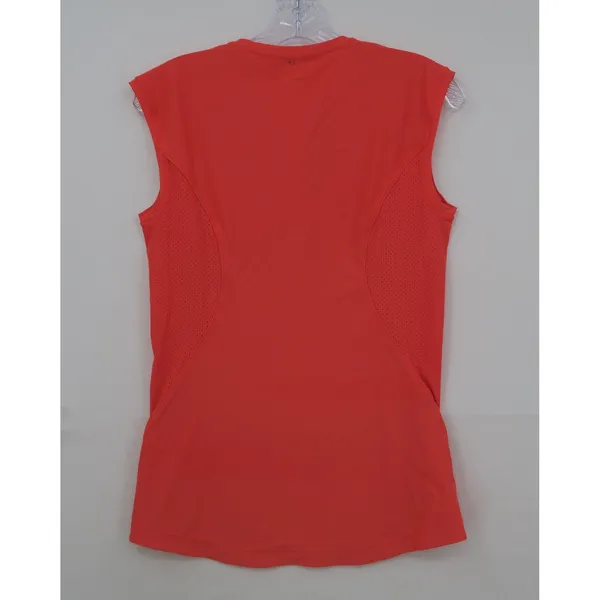 Athleta Womens Small Coral Orange Quarter Zip Sleeveless Cycling Training Top - Image 7