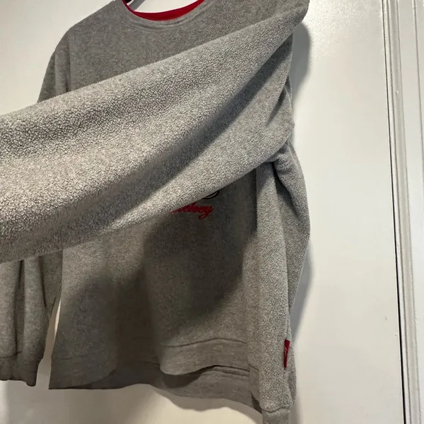 VTG 90s Y2K Mickey Mouse Disney XLarge 16/18 Grey Red Crewneck Pullover Fleece. - Image 10