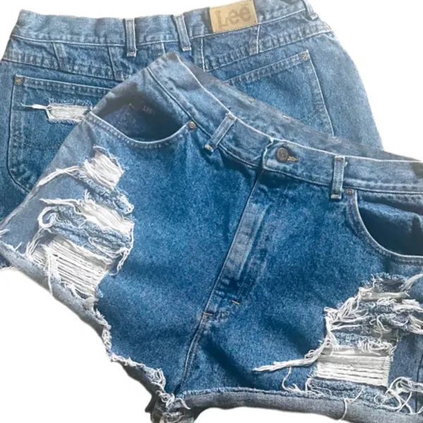 Lee | vintage hand distressed jean shorts - Image 4