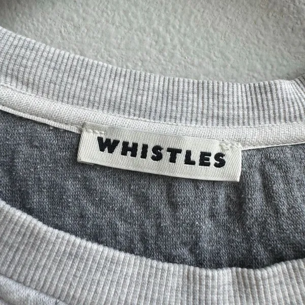 Whistles Light Gray Quilted Crewneck Jumper Size 8 US Medium - Image 3