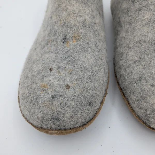 Glerups Grey Felted Wool Slipper Shoes Leather Sole Womens 7 EU 37 Danish Design - Image 9