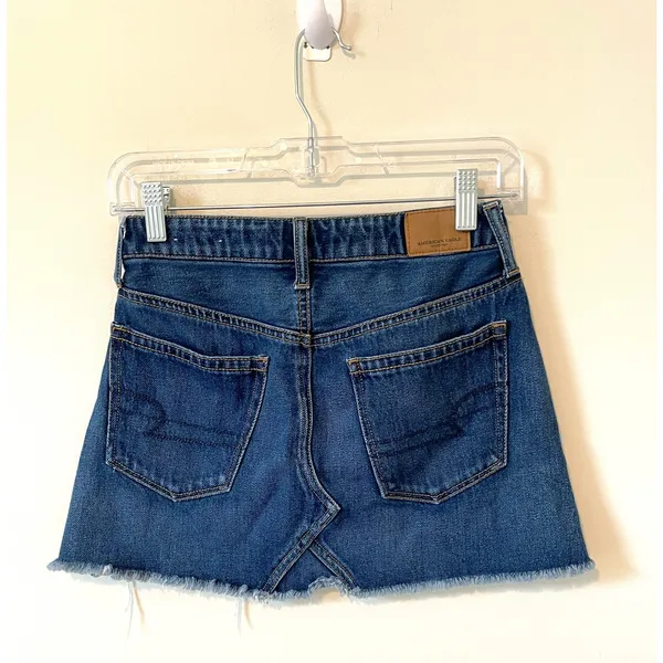 American Eagle High Rise Festival Mini Stripe Denim Skirt Blue Size 0 Short - Image 2