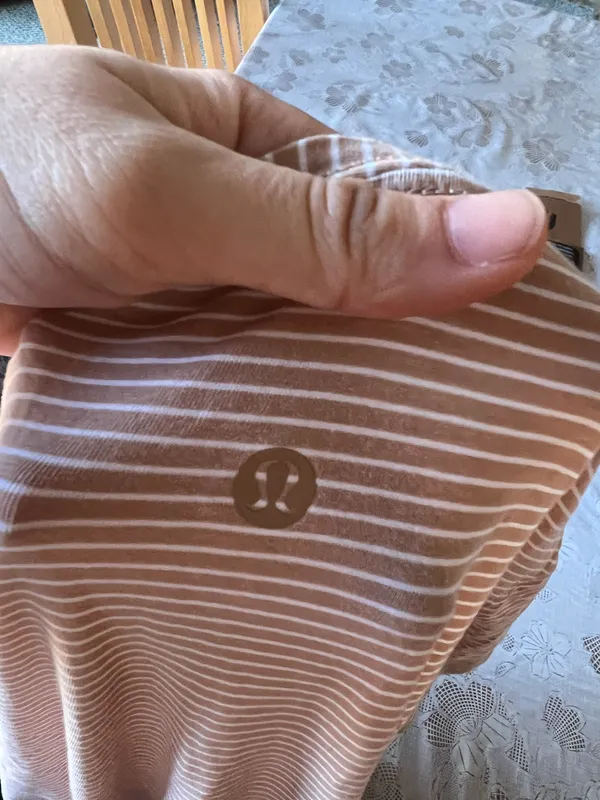 Lululemon Tan Striped  Shirt - Image 3