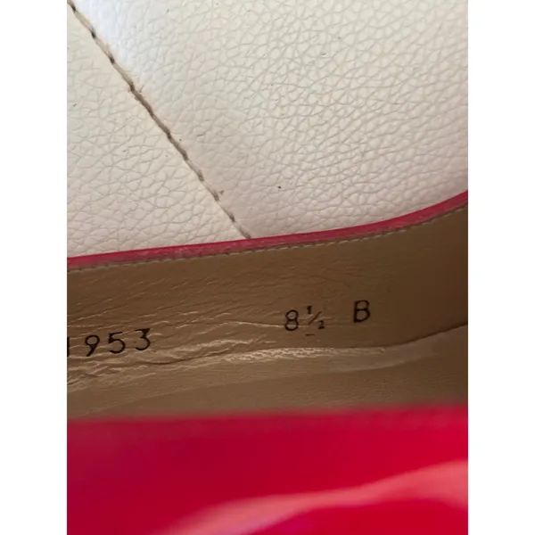Stuart Weitzman Red Leather Pointed Toe Flared‎ Kitten Heel Pumps Size 8.5 B - Image 4