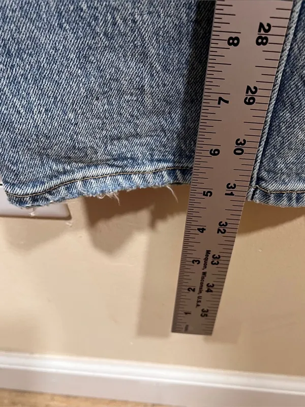 Abercrombie & Fitch 90s straight ultra high rise classic Blue denim SZ 6 Regular - Image 5