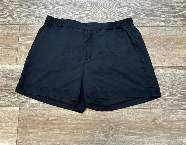 A New Day Sz M Navy Blue Shorts Eladtic Back Cute & Comfy - Image 3