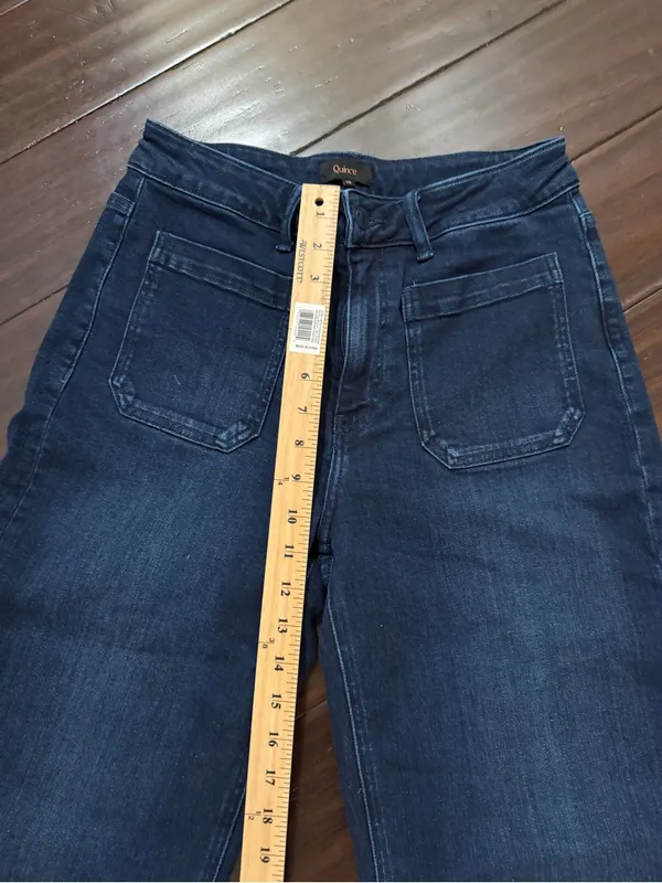Quince Bella Stretch Patch Pocket Wide Leg Jeep Sea Blue Women’s Jeans 29x26 - Image 5