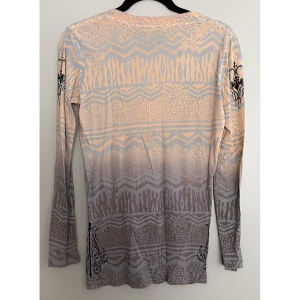Affliction Nicolette L/S Rhinestone Cross & Wings T-Shirt Women's Size‎ Small - Image 2