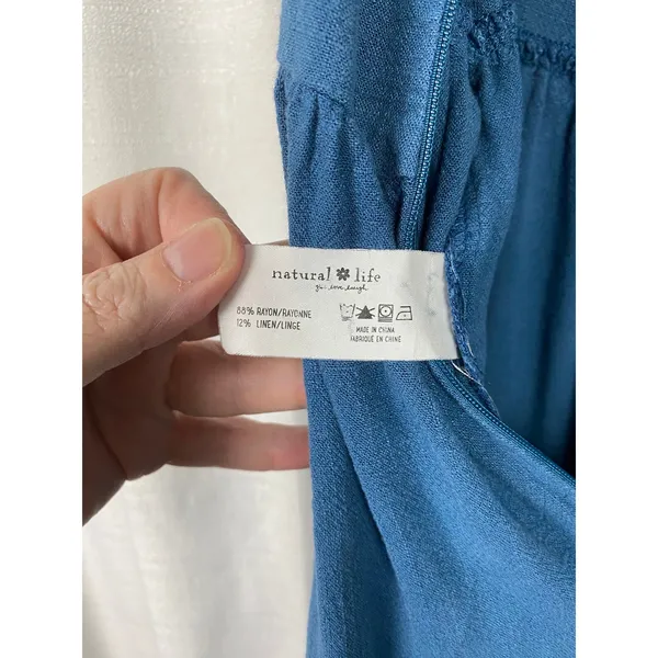 Natural Life Blue Avery Wide Leg Linen Blend Jumpsuit Sz.XS/S - Image 15